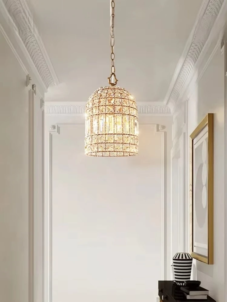 Crystal Chandelier Restaurant Chandelier Corridor Aisle Balcony Study Cloakroom Chandelier Porch Lamp Retro Design