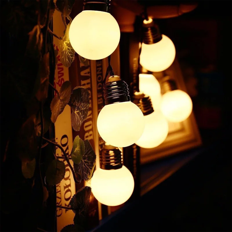 Led Solar Lamp Outdoor Waterproof Gardening Night Terrace And Decoration String With Country House Fence Christmas For Balcony