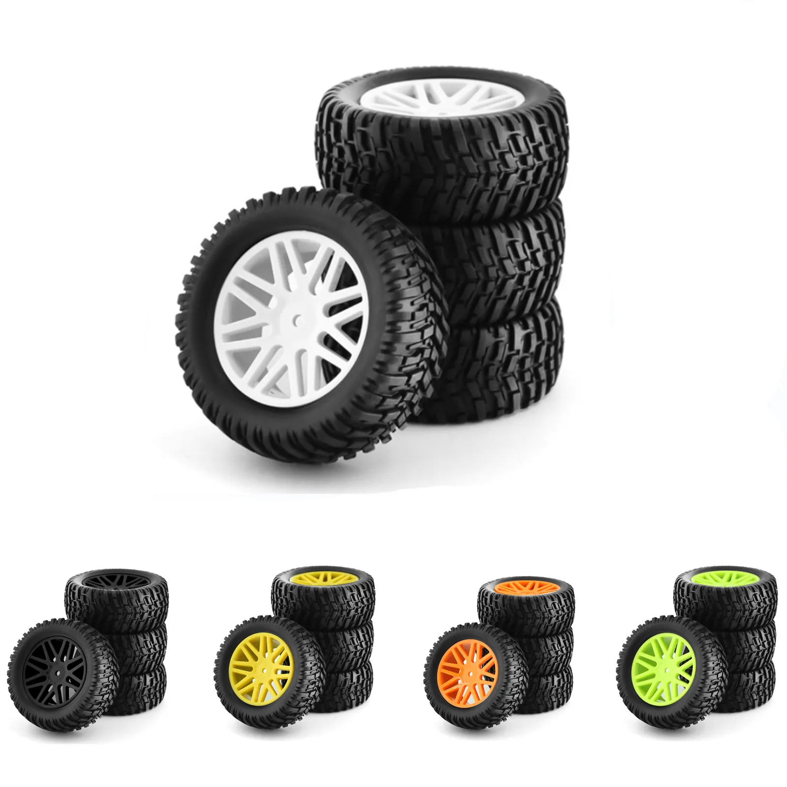 1/10 RC Off Road Tires And Wheels 12mm Hex Rubber Short Course Truck Tyres For 1:10 Buggy Car Kyosho ARRMA Traxxas Wltoys 144001 view 6