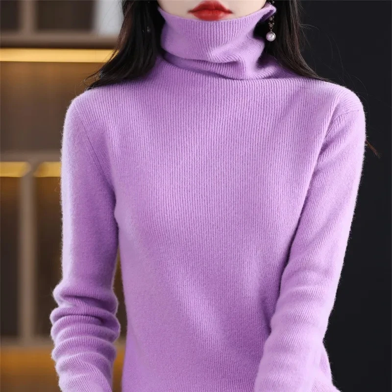 Neue 2025, Rollkragen Kaschmir Pullover Frauen Herbst Winter Gestrickte Pullover Damen Lange Ärmel Beiläufige Gestrickte Pullover Weibliche