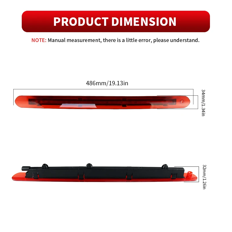 

1PC LED High Mount Third Brake Light Canbus ​For Mercedes Benz Vito W447 V-Klasse Kasten Mixto Tourer 2014-2020 Car Accessory