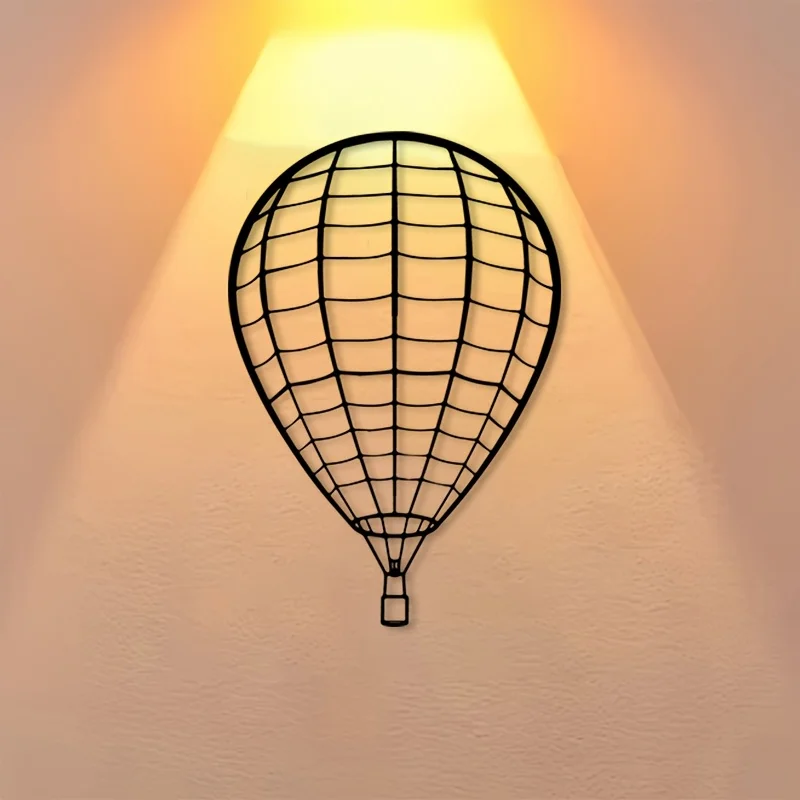 CIFBUY Metal Wall Art Retro Hot Air Balloon Airplane Iron Hanging Decor Travel Sculpture For Pilot Lover Home Outdoor Patio Acce