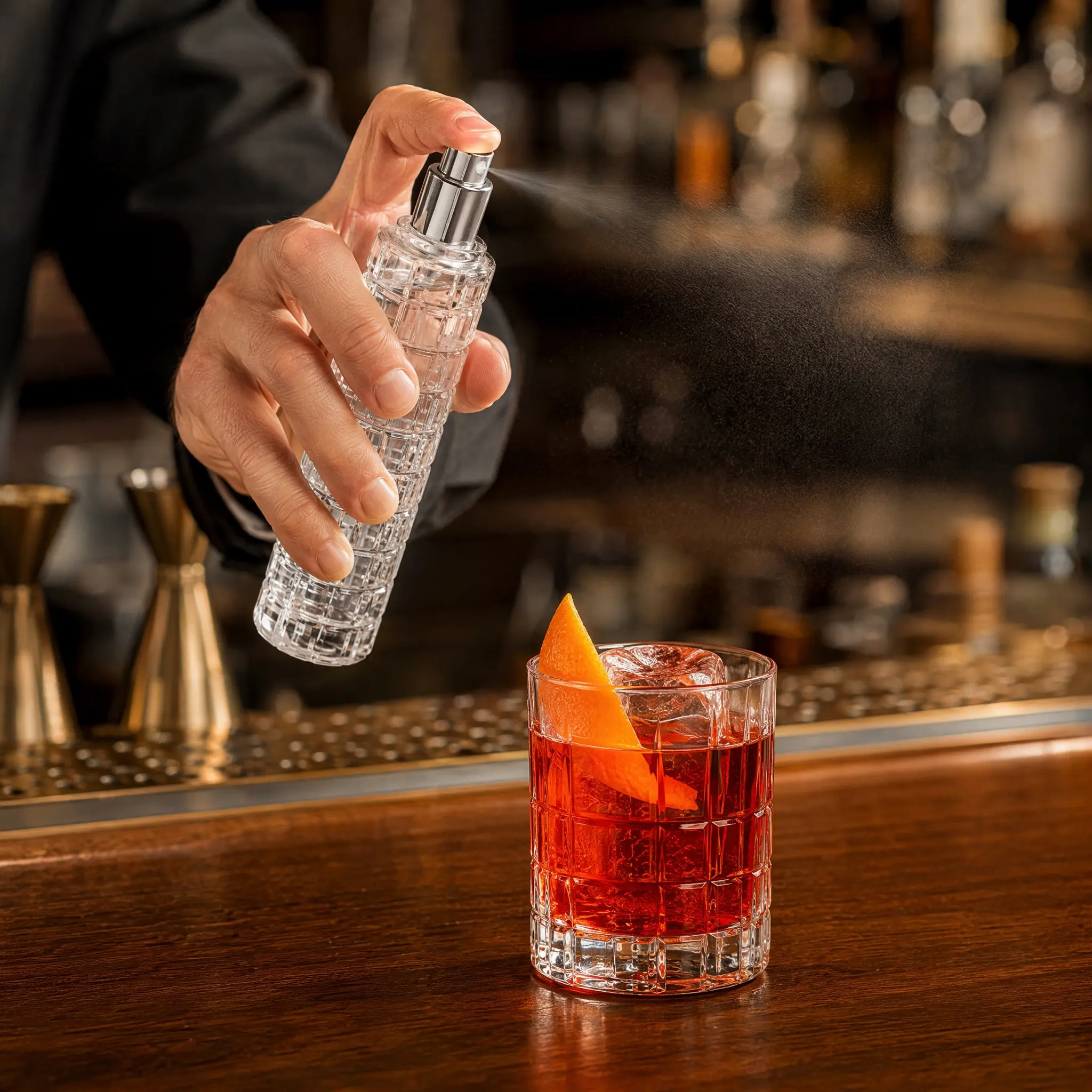 Refillable Glass Cocktail Sprayer Bottle – Crystal Design for Bitters, Perfume & Bar Liquids