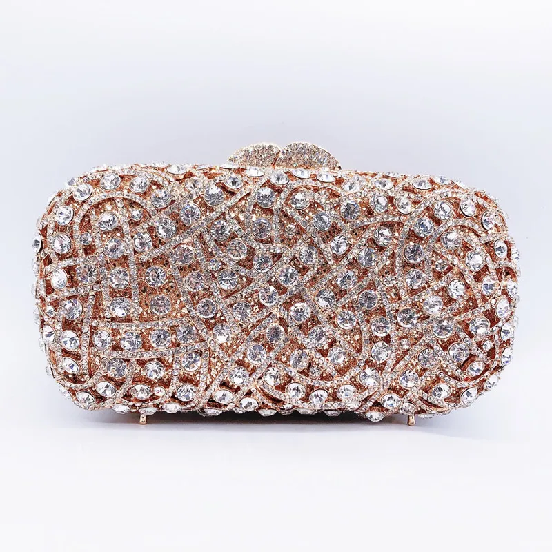 

New White Clear/Sliver Crystal Evening Bags Diamond Clutches Wedding Purse Luxury Rhinestone Purses Party Handbags