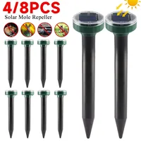 8/4Pcs Solar Pest Repeller Ultrasonic Animal Repeller Mole Repellent Gopher Vole Snake Rodent Chaser Deterrent Pest Control Tool