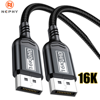 16K DP 2.1 Cable 80Gbps 12Bit HDR VRR Displayport Cable For TV PC Computer Xbox Display port Adapter 1M 2M 3M 5M Video Long Cord