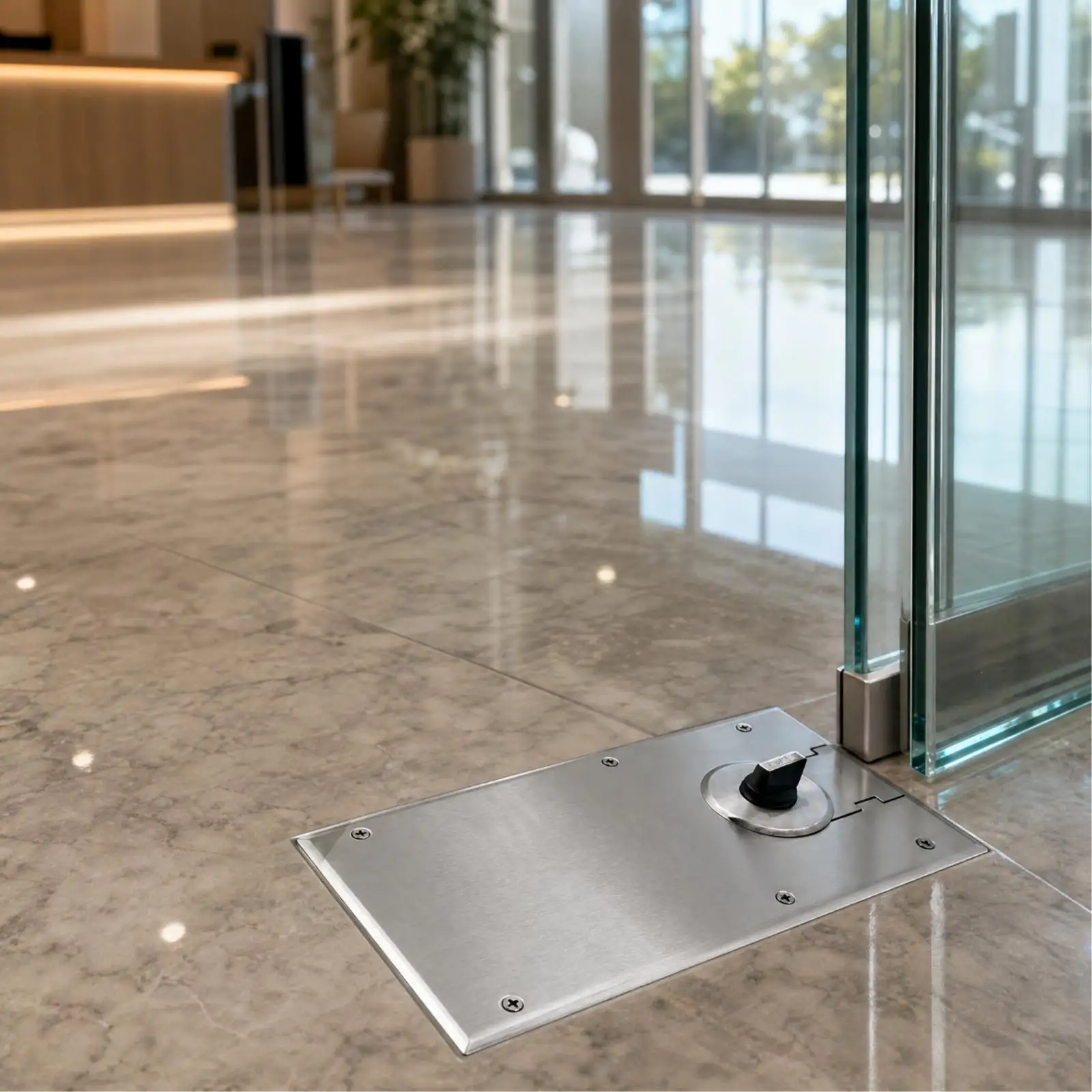 Adjustable Hydraulic Floor Spring Door Closer for Glass Wooden Doors Heavy Duty 100kg Recessed Installation
