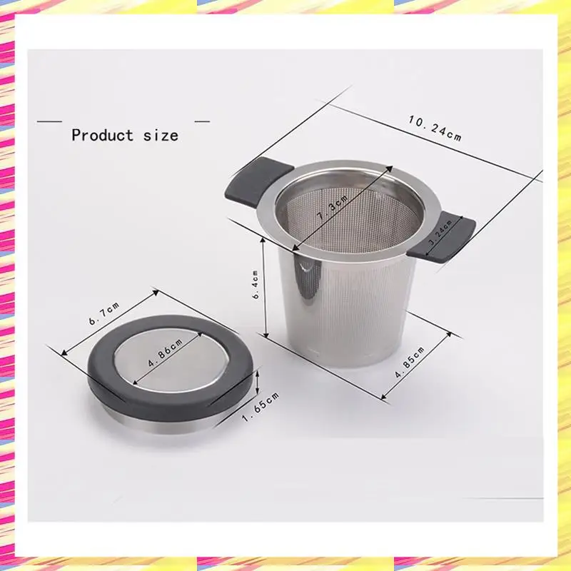 ABJJ Fine Mesh Tea Infusers,2PCS Large Tea Strainers For Tea Stainless Steel Tea Steeper With Heat Proof Silicone Handles Durabl