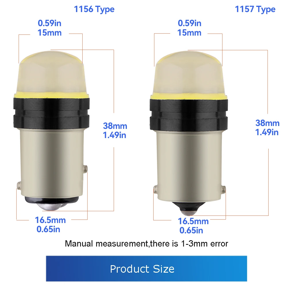 2PCS P21W Led Lamp 1156 Ring COB Car Light BA15s 1157 P21/5W Bay15D Bulb Auto Reverse Turn Signal Brake DC 9-16V Signal Lights