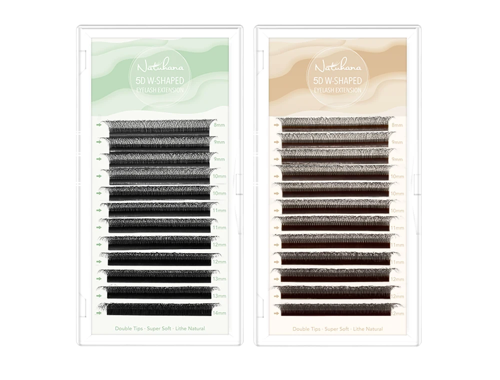 NATUHANA W-Form 5D 4D 3D Farbige Wimpernverlängerungen Vorgefertigte Volumenfächer W-Form Wimpern Natürliche Weiche Künstliche Wimpern – Detail 4