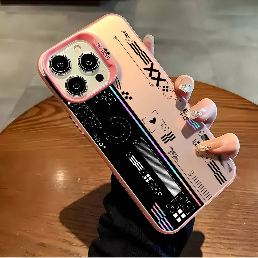 C-CSGO-funda de teléfono con estampado de corriente, funda de moda para IPhone 16 15 14 13 12 11 Mini Pro Max X XR XSMAX 8 7 Plus, parte trasera mate anticaída C