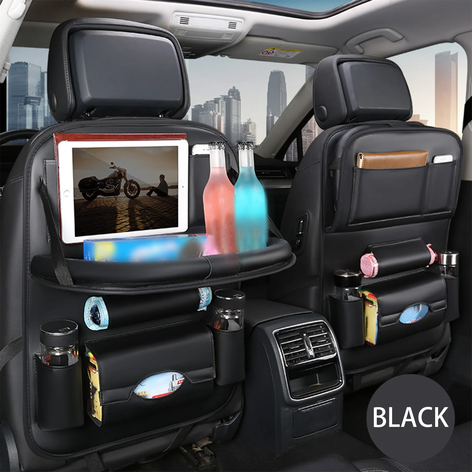 Car Seat Back Organizer Bag, fácil de instalar, automóveis, acessórios interiores, adequado para a experiência de condução segura