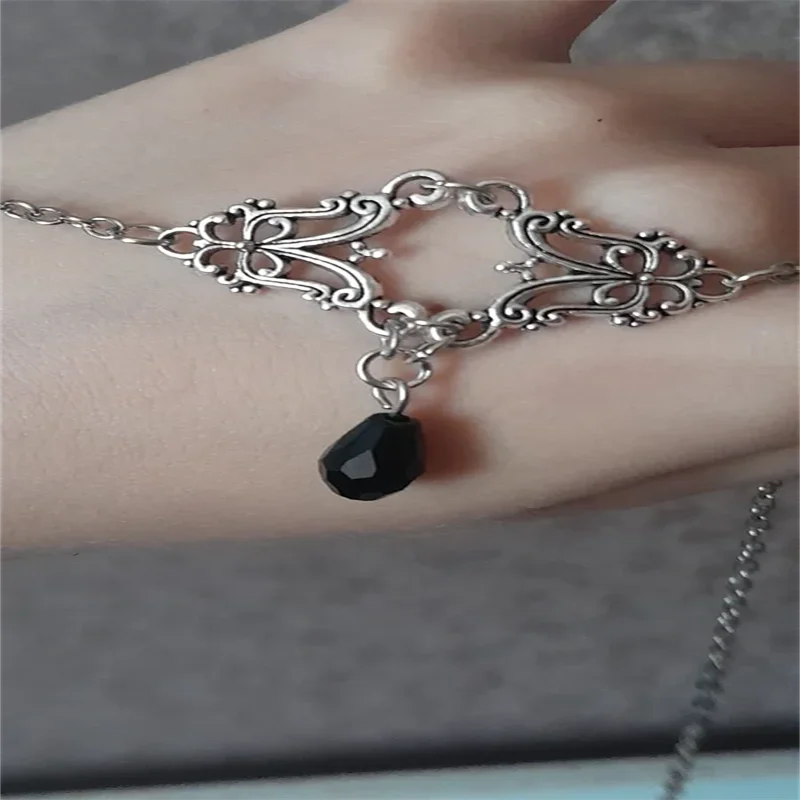Victorian choker with drop bead, elegant gothic style necklace, custom length