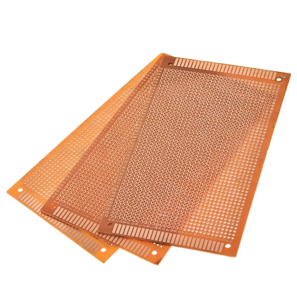 TZT 1/5PCS 9x15 9*15cm Single Side Prototype Board Universal Board Bakelite Copper Plate Circuirt Board yellow image 2