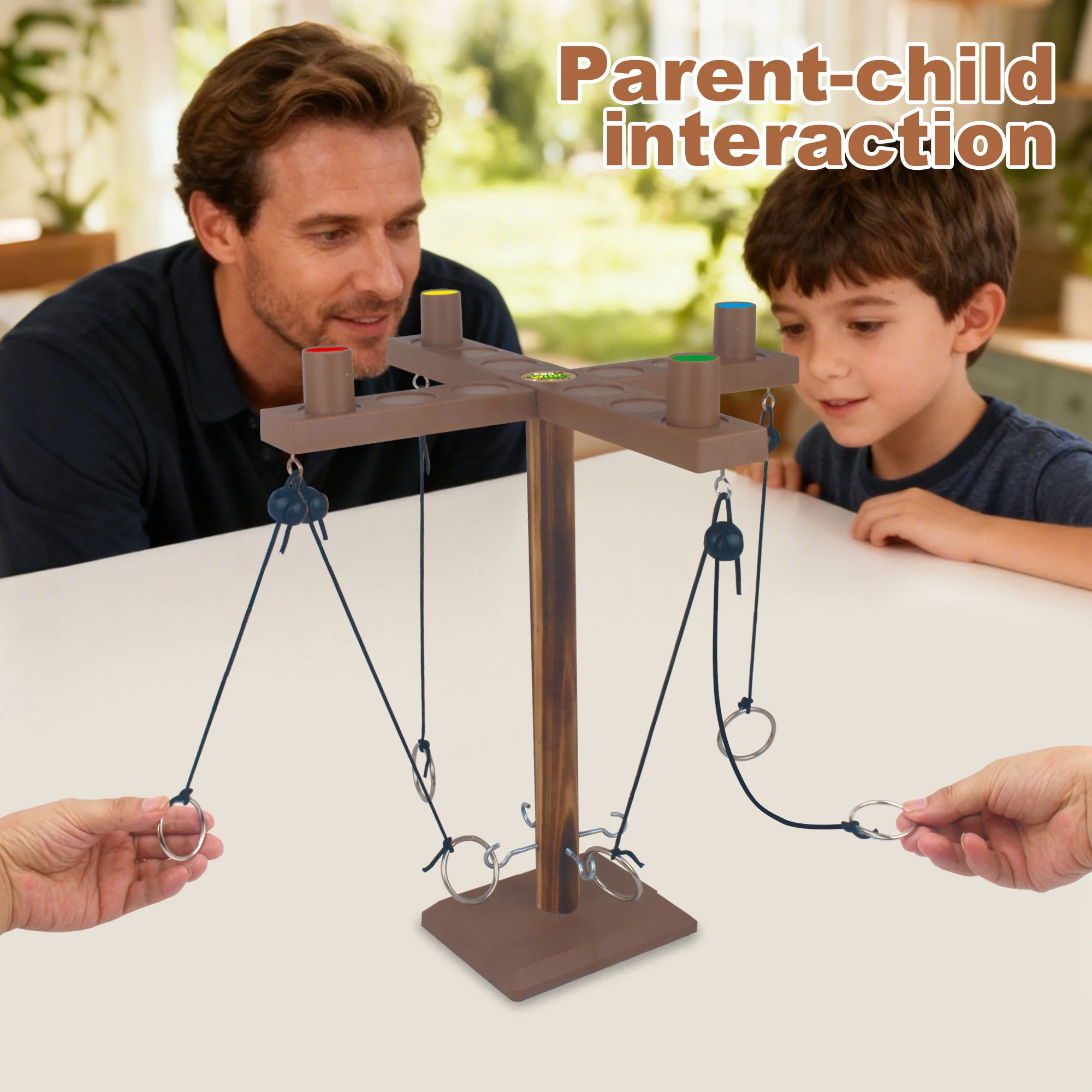 Creative Wooden Ring Toss Game for Adults, Indoor Party Fun, Perfect Activity for Friends, Social Gatherings, Entertainment Choi