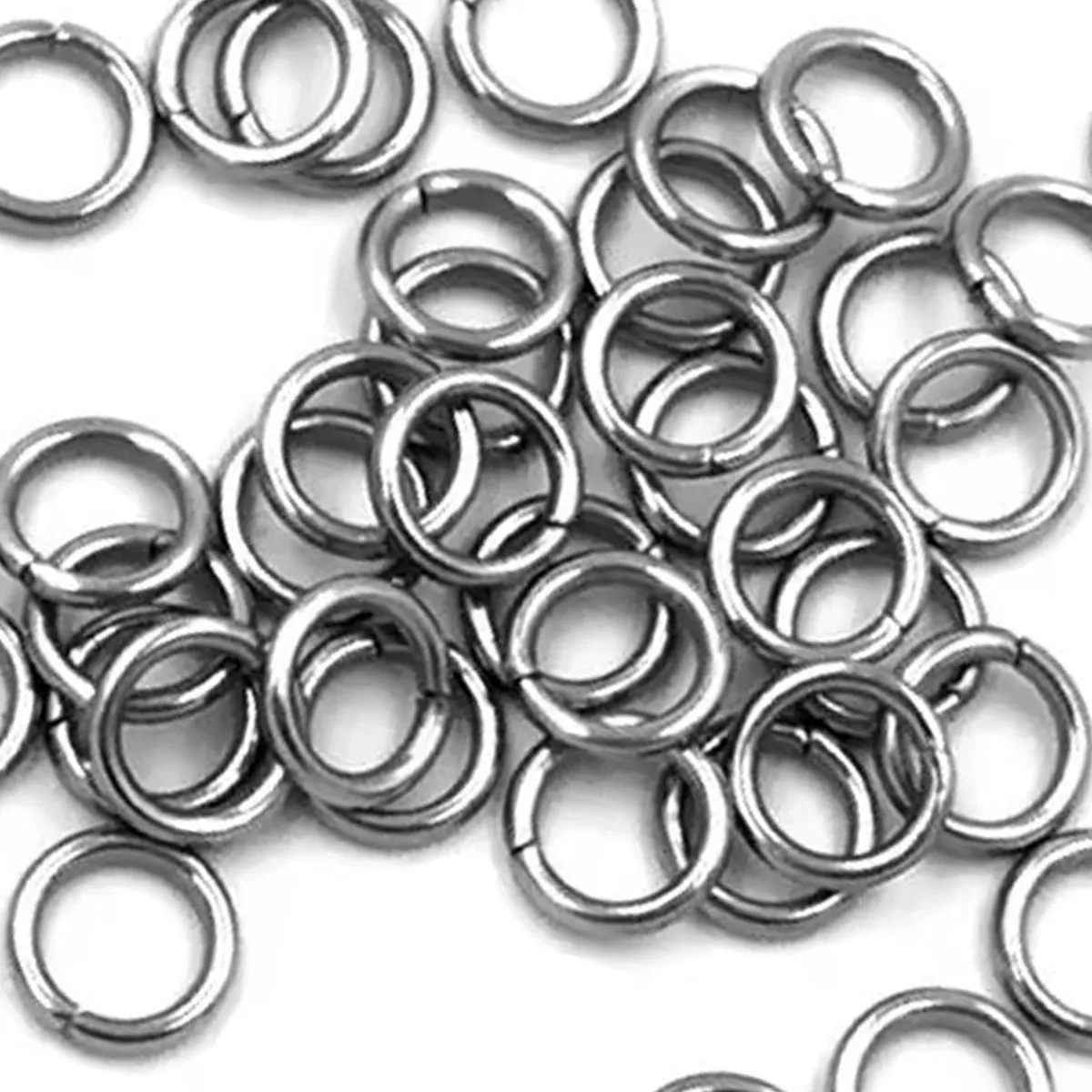 4000Pcs Stainless Steel Split Open Jump Rings Silver Tone Round 8x1.5mm