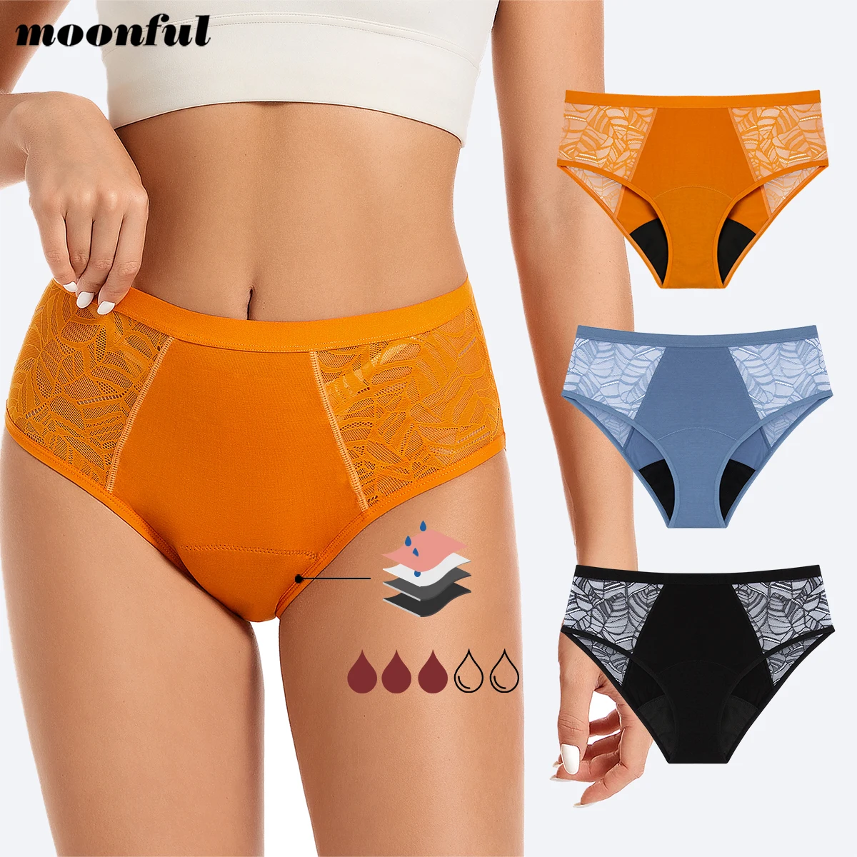 Menstruation Panties Women High Waist Menstrual Cycle Underpants Leak Proof Menstrual Period Underwear Girls Panties for Monthly