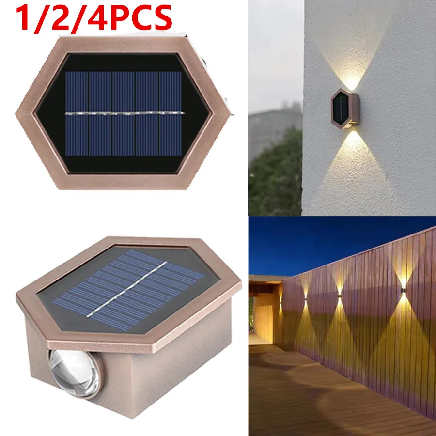 

LED Solar Wall Lamp Outdoor Waterproof Garden Balcony Lights Multifunction Hexagonal Oval Wall Light Home Decoration