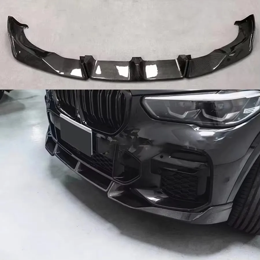 لسيارات BMW X5 G05 2018-2022 سبويلر من ألياف الكربون الجبهة حافة مصد السيارة الناشر الجبهة الشفة الجبهة الذقن المفسد L نمط طقم الجسم
