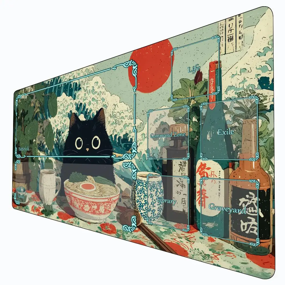 

Уникальный игровой коврик Cat Wizard and Raccoon Warrior MTG Magic Card Battle Mat Нескользящий прочный игровой коврик Commander Tapete Magic mtg