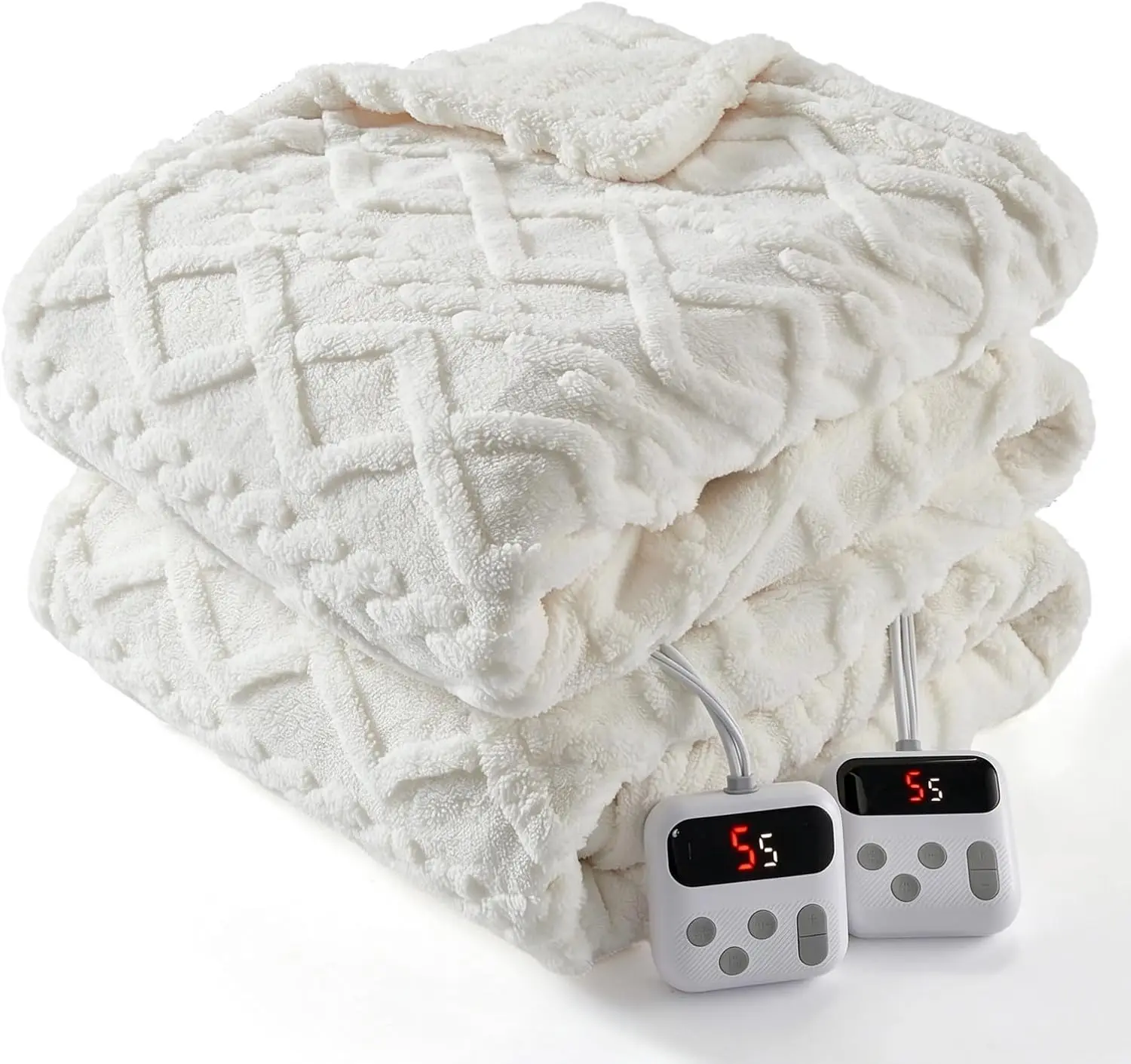 Garvee Electric Blanket Electric Heating Blanket 10 Heating Levels and 10 Time Settings, ETL Certified Fast Heating Blankets King Size for Living room home office