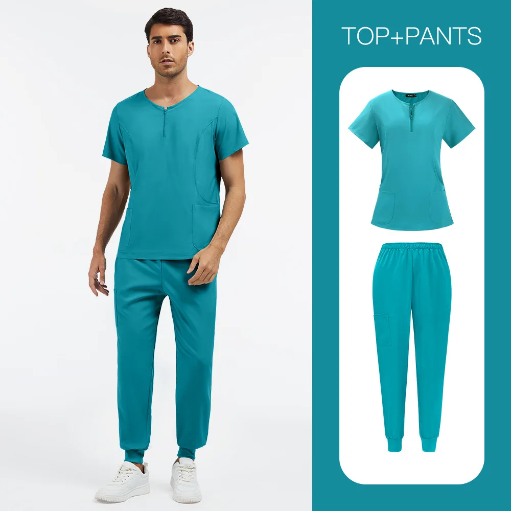 Uniformes médicos profesionales para hombres y mujeres, conjuntos de batas quirúrgicas para Hospital, clínica Dental, belleza, Spa, laboratorio, ropa de trabajo, trajes