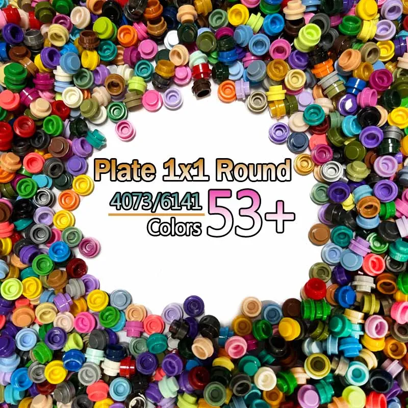 Bulk Buy Plate 1x1 Round DIY Pixel Art Remix 53+ Colors Building Block MOC Parts Brick Mosaic Maker Toys 4073/6141 4600pcs/Lot