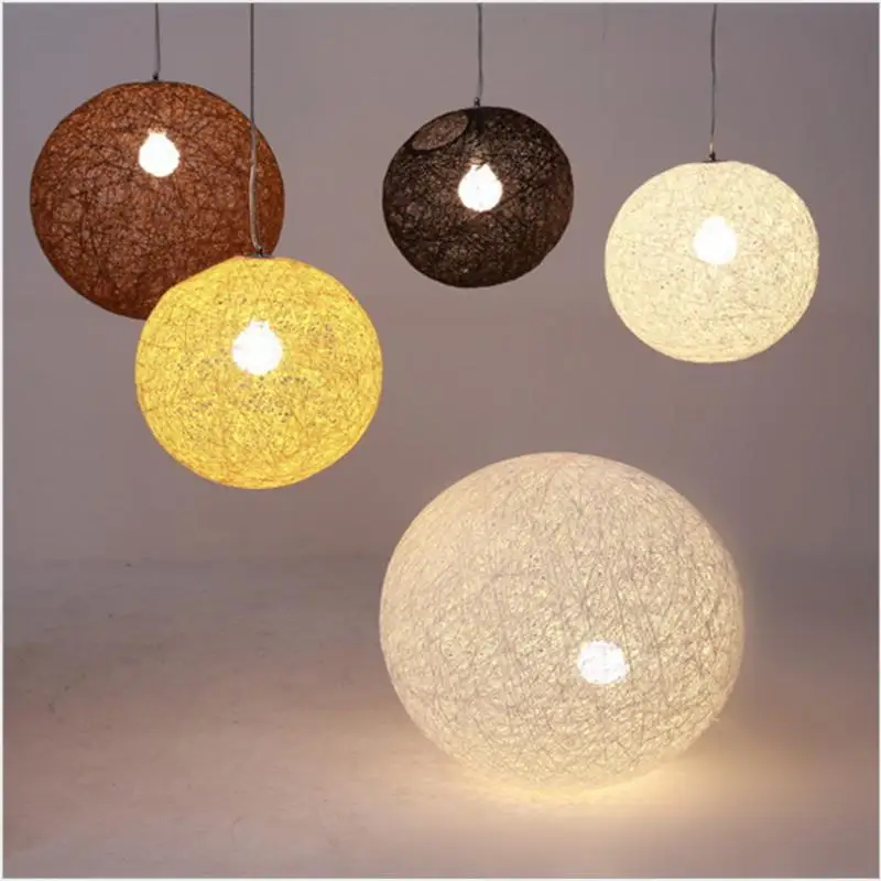 Round Concise Hand-woven Rattan Vine Ball Pendant Lampshade Light Lamp Shades Light Accessories(15cm Diameter) Home Decors 2022