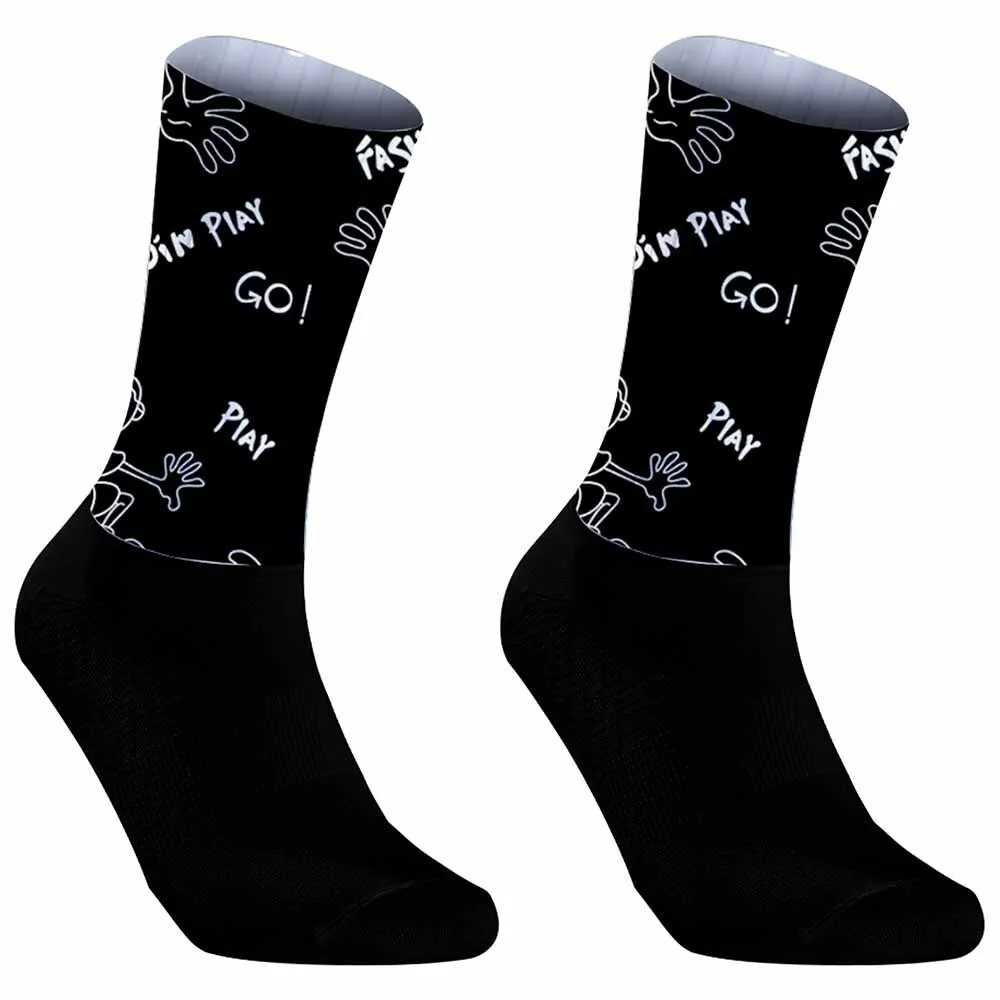 참신한 경량 남녀공용 사이클링 양말, 통기성 종아리 중간 양말, 도로, 산악 자전거 및 기타 야외 활동에 적합