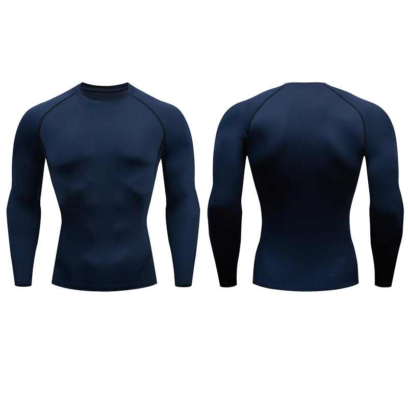 Männer Kompression Läuft T-shirt Fitness Engen Langarm Sport Shirts Training Jogging Tops Gym Sport Dry Fit Rashgard – Detail 4