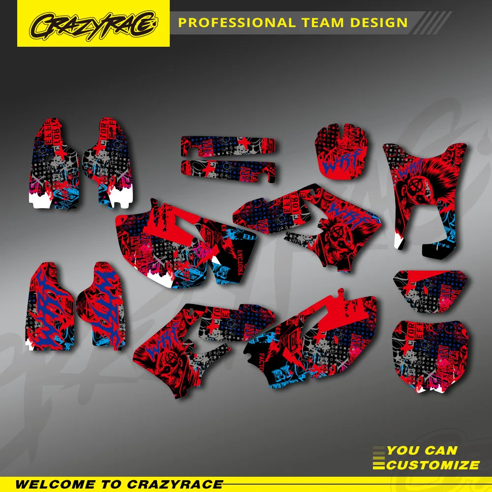 

Graphics Backgrounds Decal Sticker CRAZYRACE For Yamaha WR250F WR450F WRF250 WRF450 2005 2006 WRF 250 450 WR 250F 450F Custom