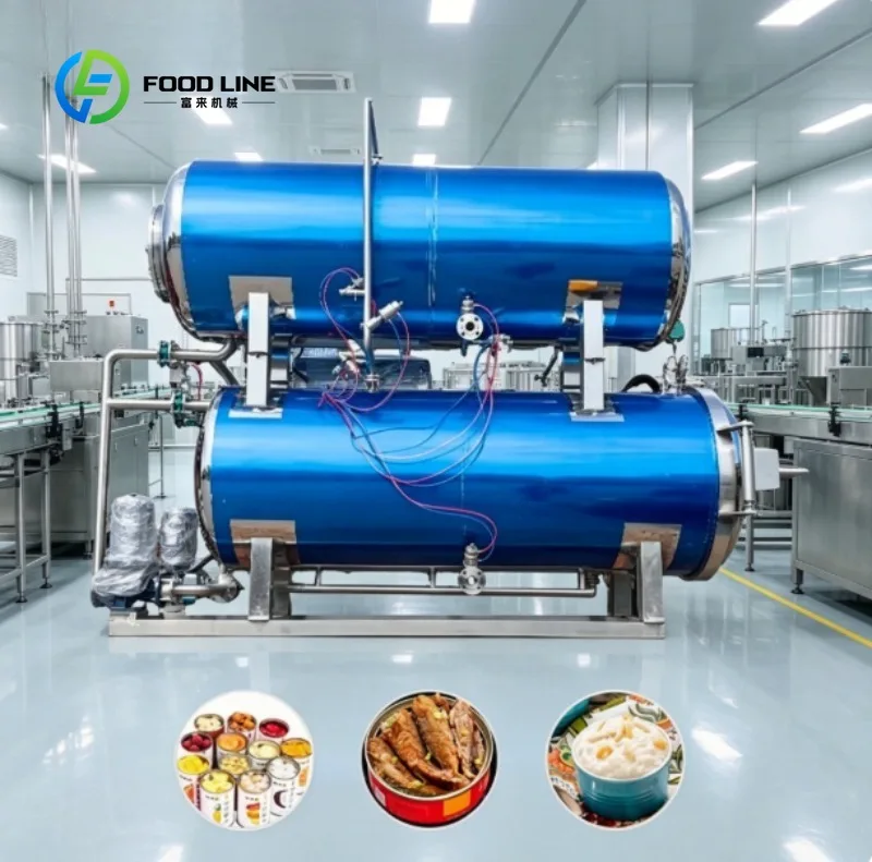 Industrial Large High-Temperature Sterilization Autoclave for Food Processing PlantManual Control, Made of Stainless Steel