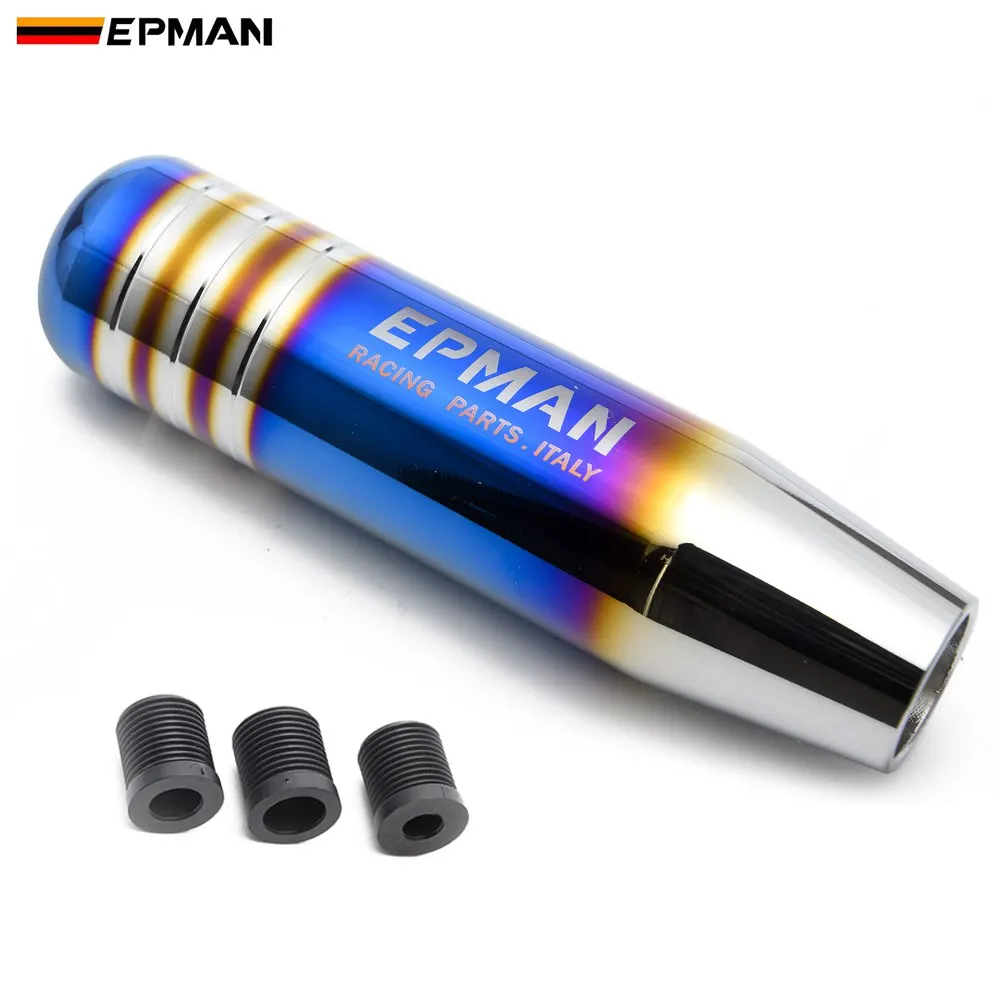 

EPMAN 13cm Aluminum Car Titanium Style Burnt Blue Gear Shift Knob Shifter Lever Head Universal EPSK130NE