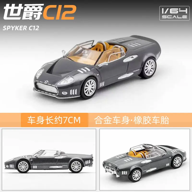 1:64 Spyker c12 Legierung Roadster Sportwagen Modell Druckguss Metall Oldtimer Fahrzeuge Modells imulation Miniatur waage Kinder geschenke