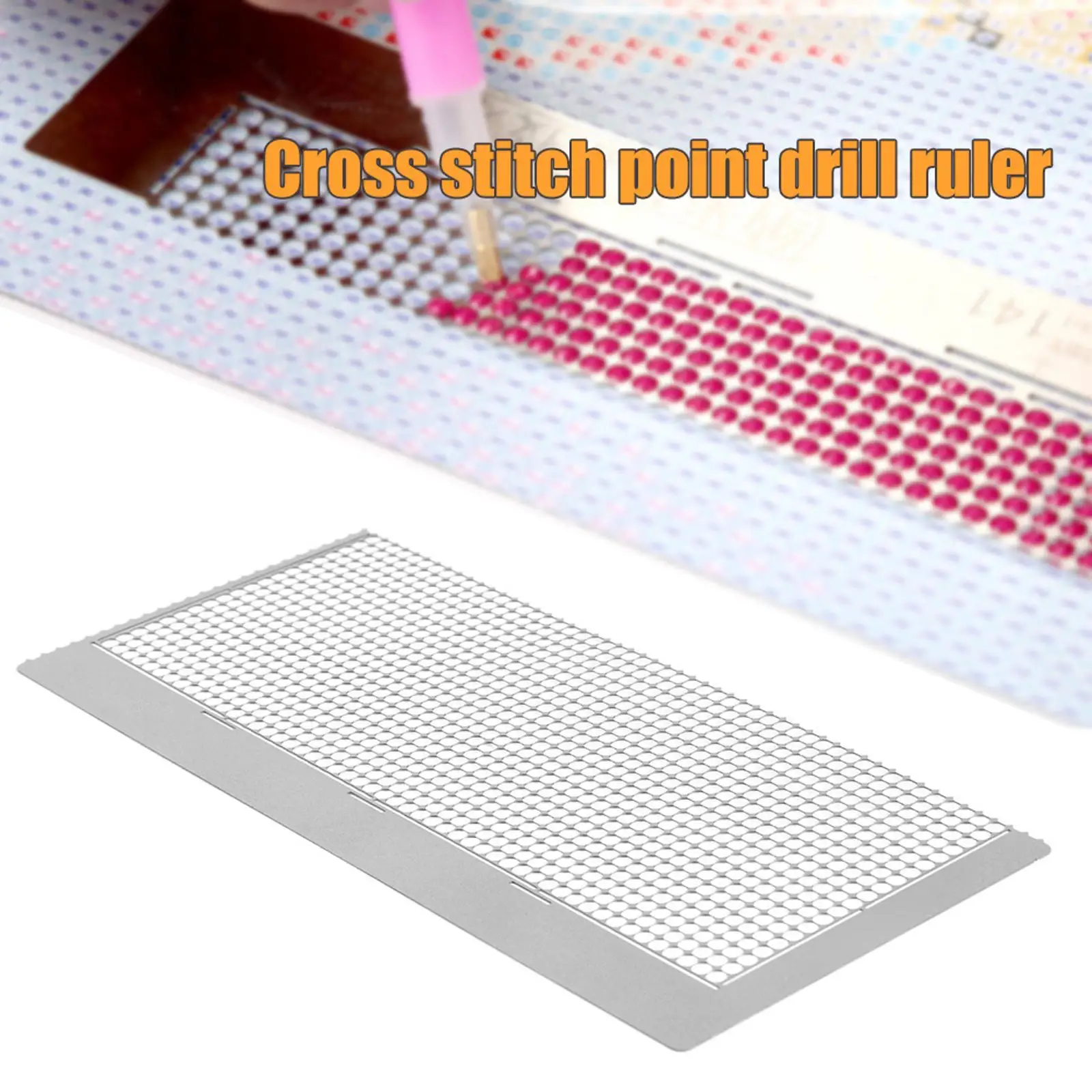 

5D Diamond Painting Ruler 1220 Holes Metal Drawing Ruler Adjustment Fix Tool Round Drill Practical for DIY Diamond Painting Kits