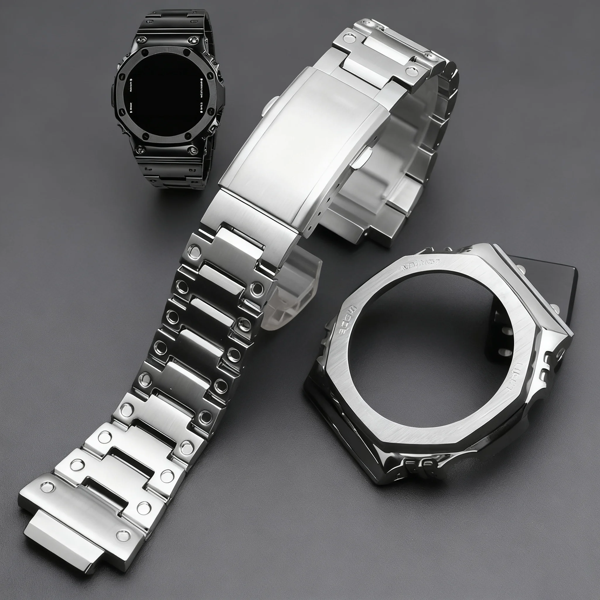 For Casio G-Shock GA2100 GA2110 Stainless Steel Watch Strap Modified Bezel Metal Case Watchband Men's Accessories Compatible