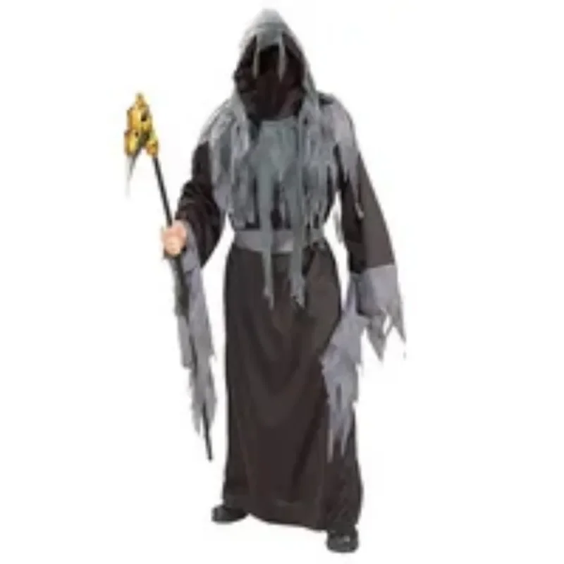 2024 Halloween Cosplay  Skeleton Costumes High-quality Grim Reaper Costume with Hat Masks Skeleton Hands Costumes Adults Men