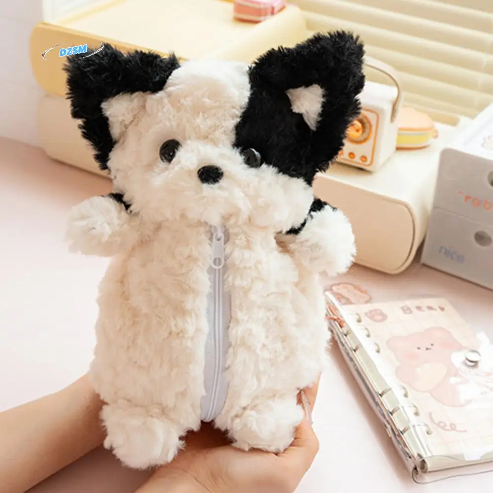 

Cute Corgi Little Dog Doll Pencil Bag Plush Simulated Dog Doll Stationery Bag Stuffed Cartoon Little Dog Pen Pouch School