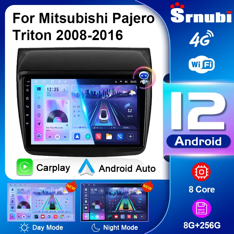 

Автомобильный радиоприемник Android 12 для Mitsubishi Pajero Sport L200 Triton 2008-2016 мультимедийный плеер 2Din Carplay стерео автомобильное аудио головное устройство