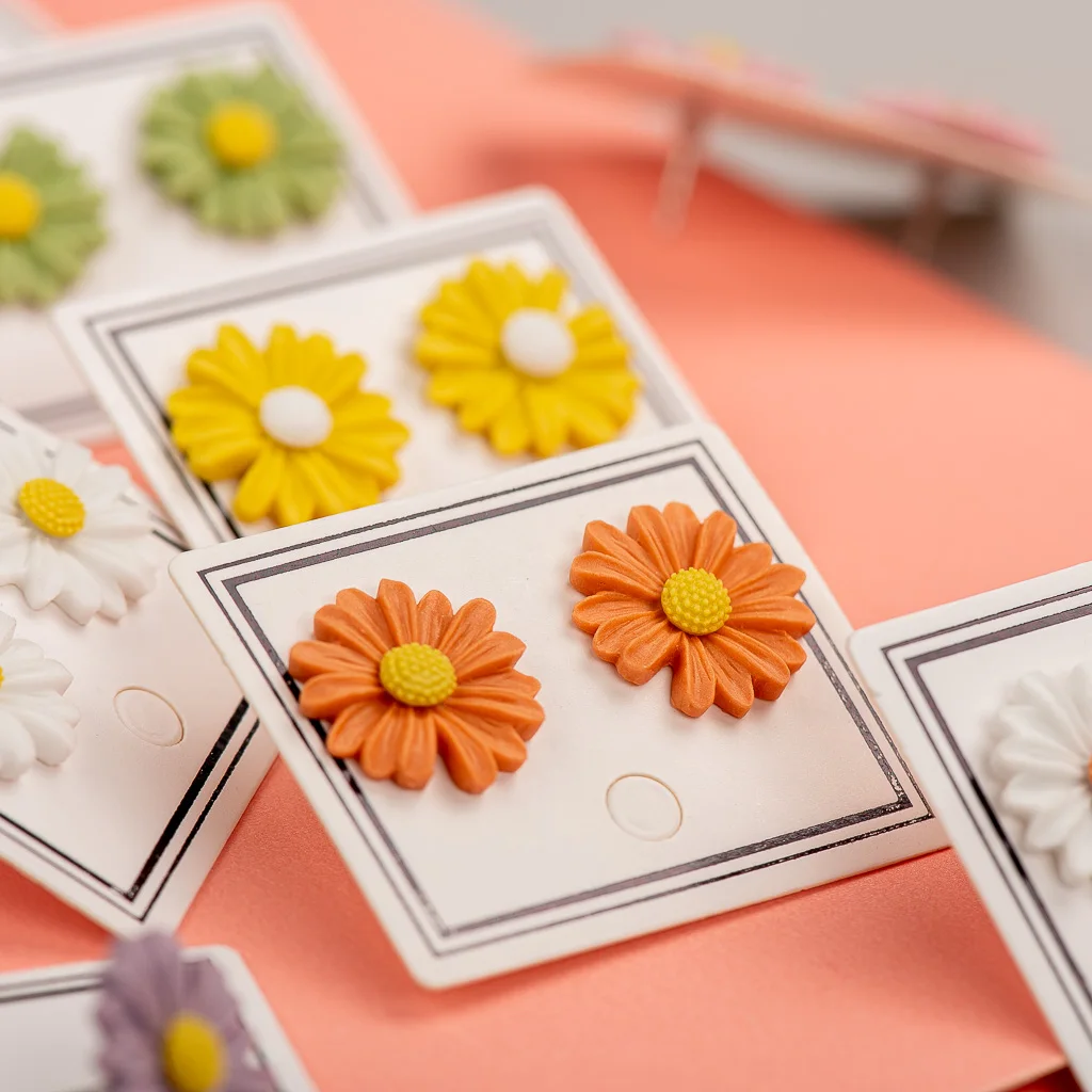 Multicolor Beautiful Big Daisy Flower Ceramic Earrings Porcelain Jewelry Wholesale #LY535