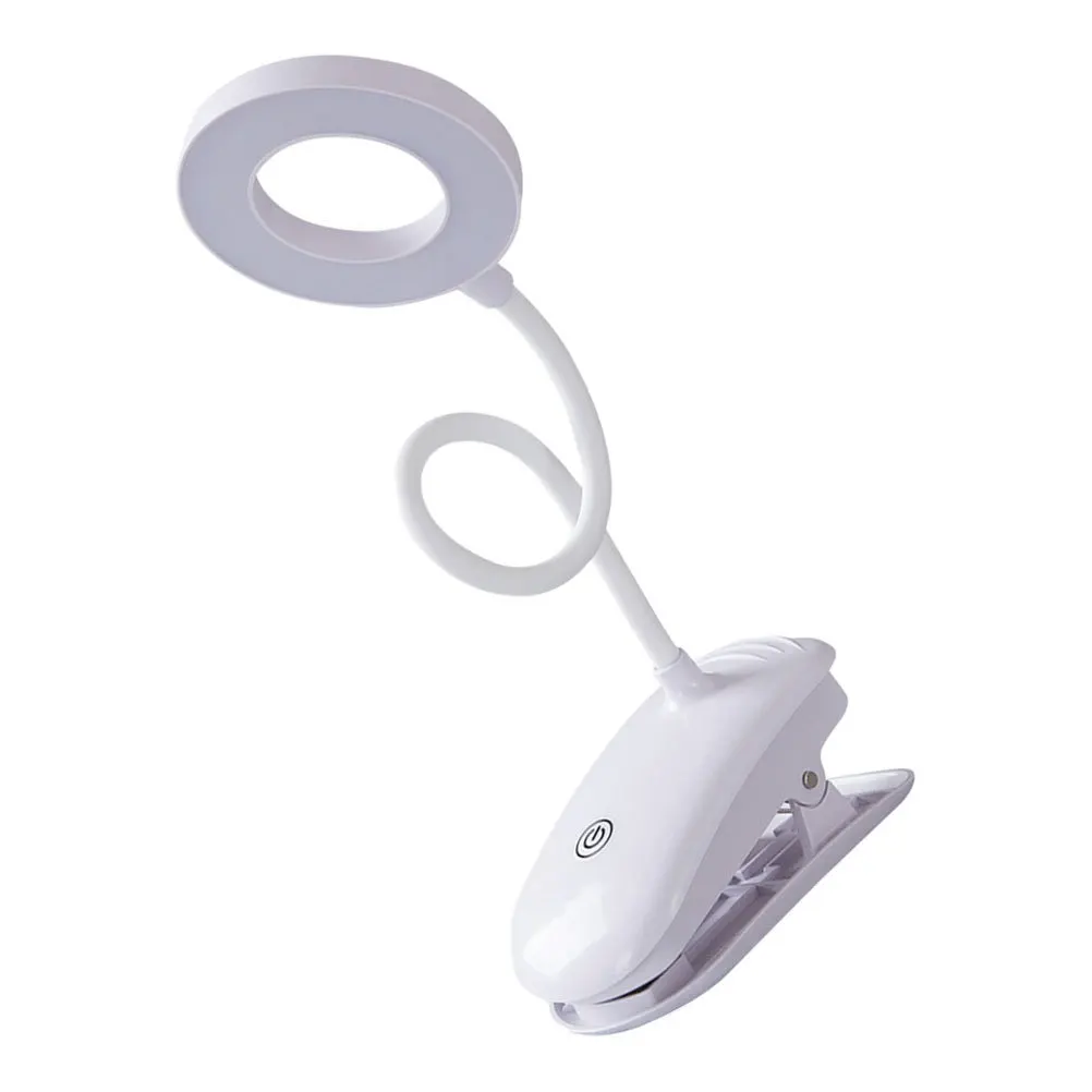 مجموعة واحدة من مصابيح مكتب LED قابلة لإعادة الشحن، قابلة للتعديل وقابلة للطي لحماية العين، ضوء القراءة للدراسة بجانب السرير، مصباح ليلي بمشبك USB