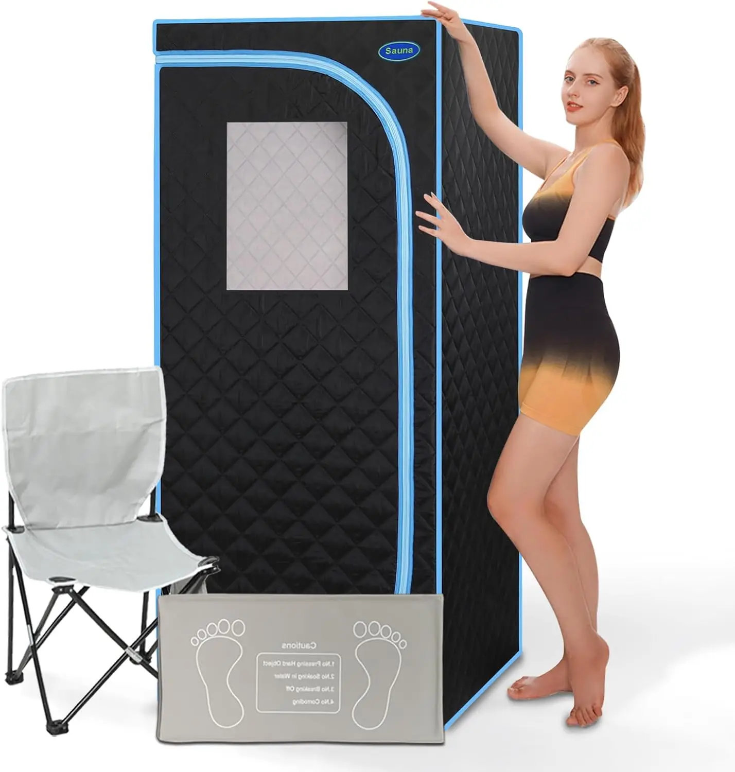 Portable Sauna Tent, Extra Space Size 1-Person Infrared Sauna,Extra Space Size Far Infrared Sauna Tent,With Heating Foot