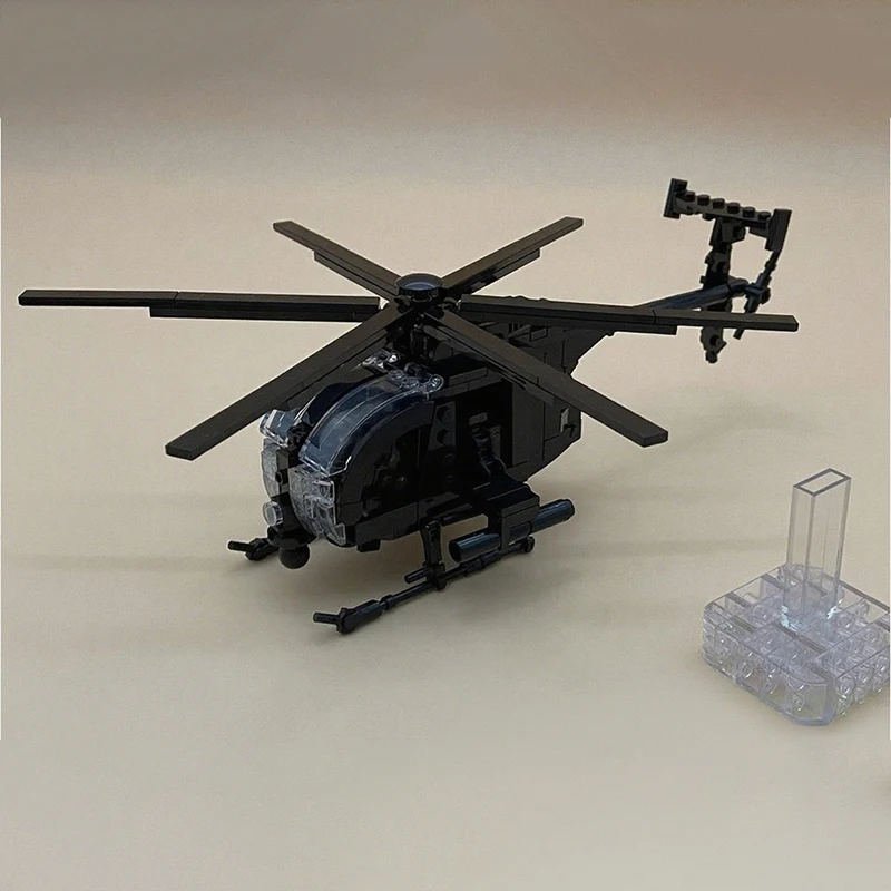 

418Pcs MOC MH-6 Little Bird Helicopter Compact & Agile Design DIY Model Building Blocks Birthday Toys Gift