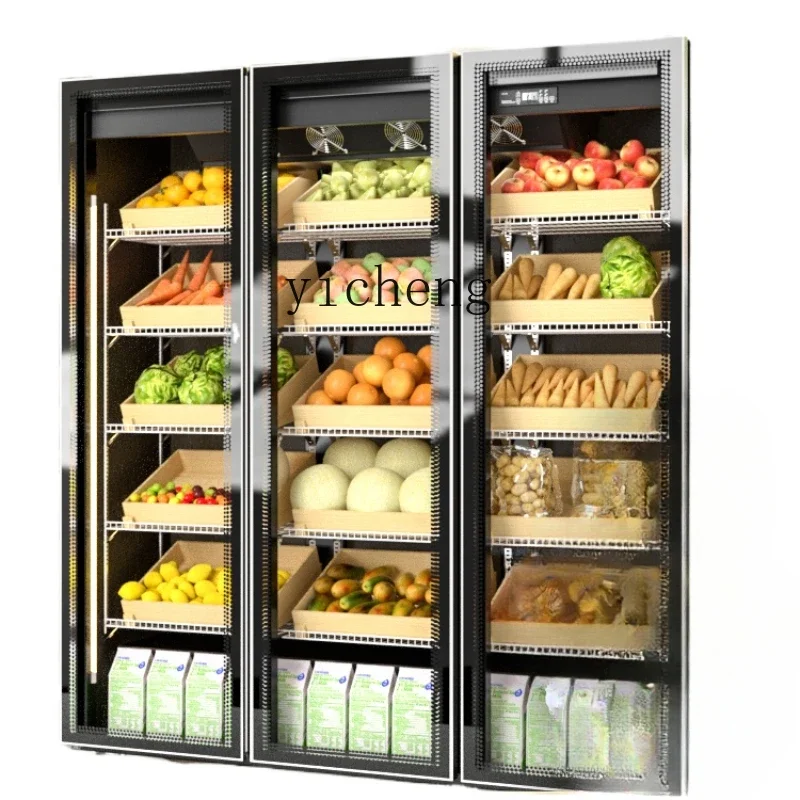C21 Fruit Fresh Cabinet Vegetable Refrigerated Display Cabinet Flowers Commercial Vertical Cooler Freezer