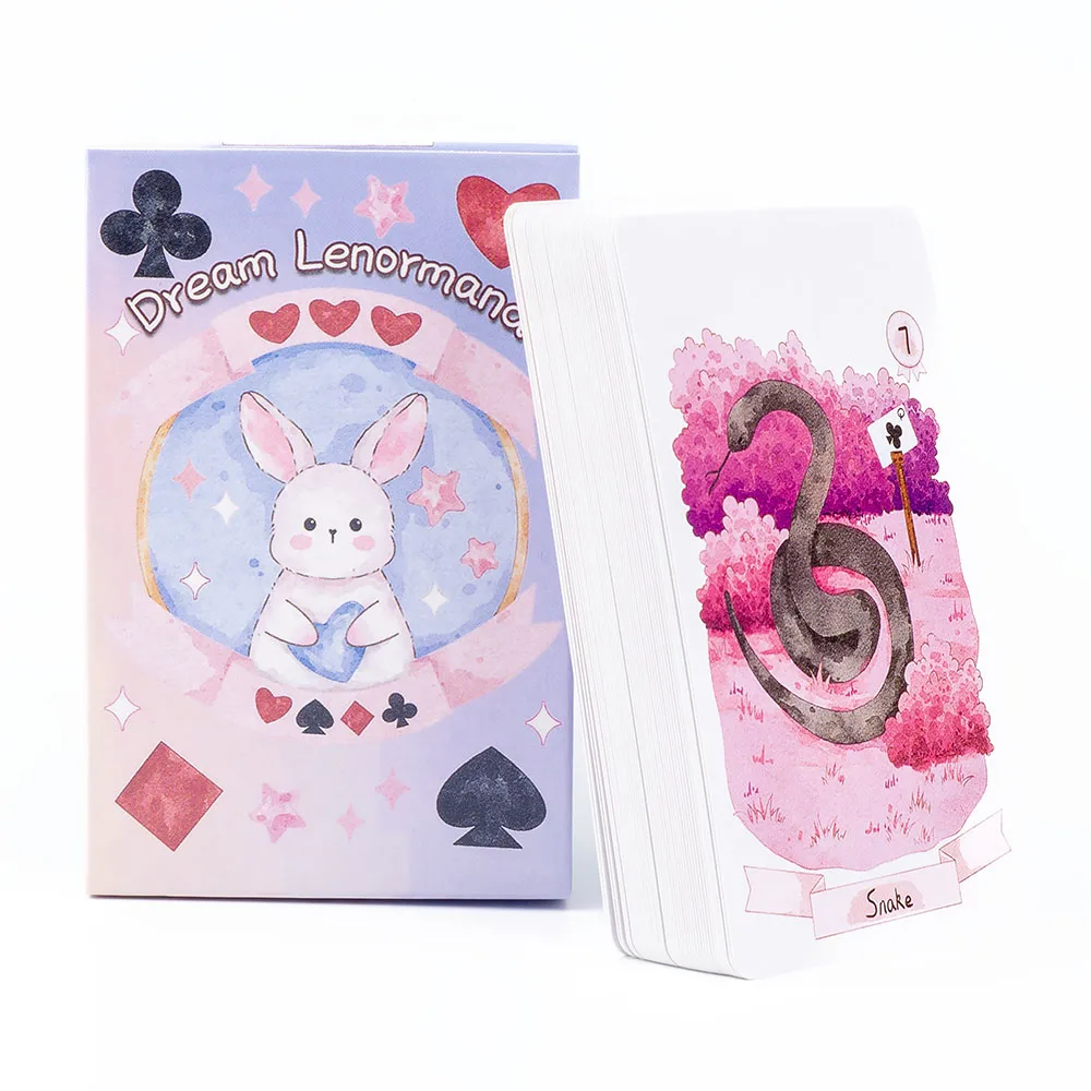Dream Lenormand Tarot-Kartendeck, 43 Karten, Oracle-Brettspiel für Kinder, Familie und Freunde, perfektes Puzzle, Freizeitaktivität, 8,9 x 5,7 cm – Detail 3
