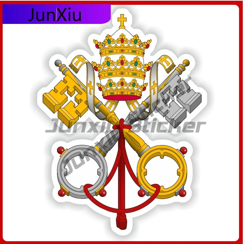 Waterproof Vatican City Emblem Sticker Catholic Religion Decal for Motorcycle Auto Camping Cars - Christianity Symbol V125