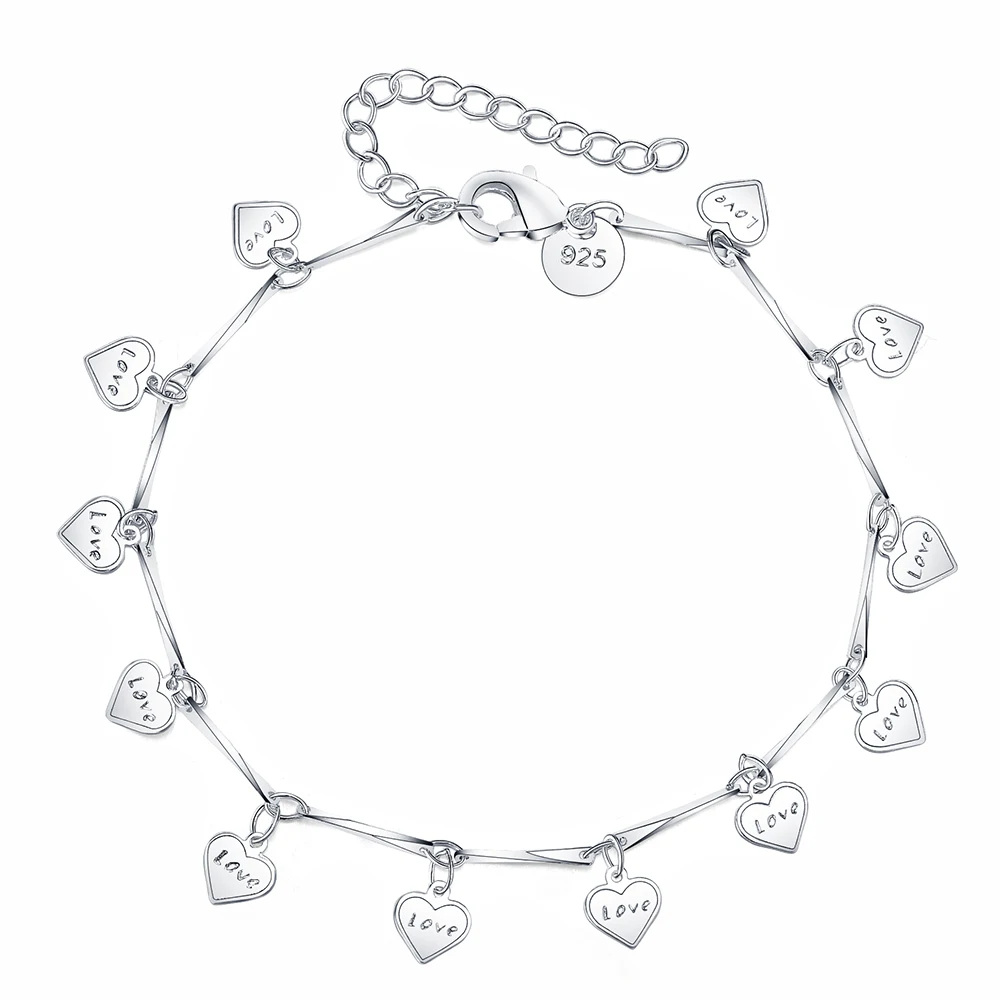 Promotion 925 Sterling Silver Pretty nice Leaf chain bracelet fashion charm Anklet wedding Cute women lady party gift