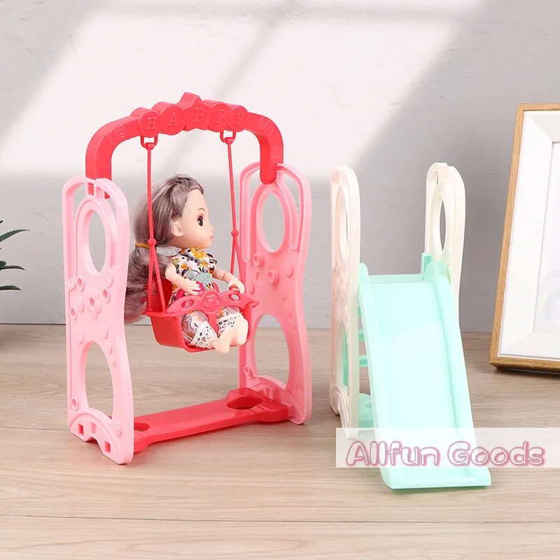 [TG835]1Set Doll house home scene decoration swing slide suit model decoration amusement park