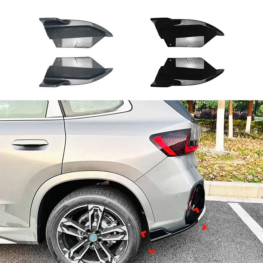 

For X1 IX1 U11 2023+ M Sport Car Rear Bumper Diffuser Side Splitters Spoiler Lip Body Kits Tuning Gloss Black/Carbon Look ABS