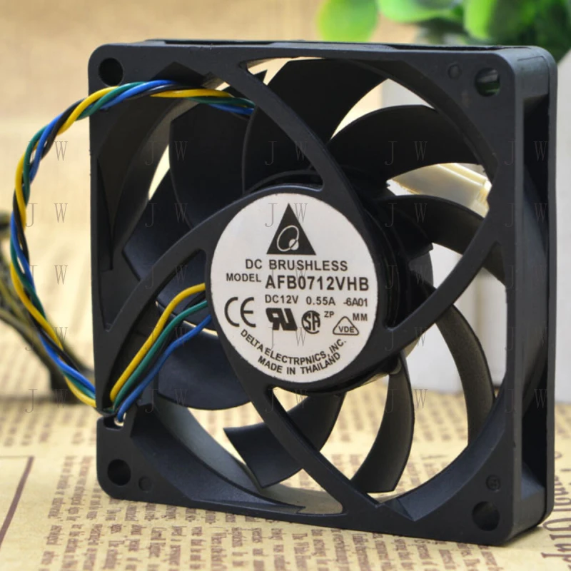 W  FOR DELTA 7CM 7015 AFB0712VHB 12V 0.55A 4-wire PWM Chassis Cooling Industrial Fan